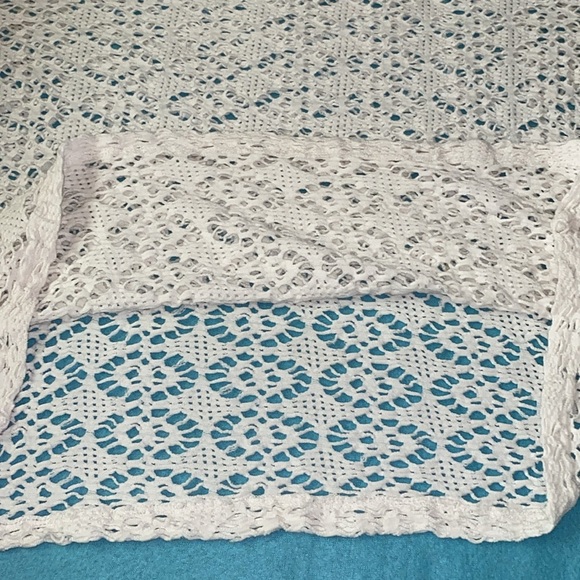 JORO FASHIONS crocheted floral pullover top short sleeve boho white size XL - Picture 8 of 8